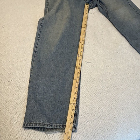 Levis 550 Jeans Mens 36x32 Relaxed Fit Western Cowboy Blue Denim Distressed - Picture 10 of 16